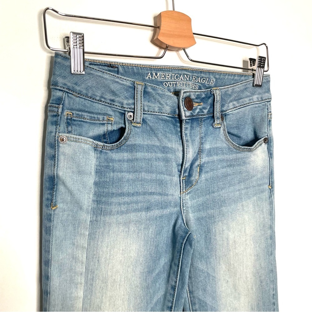 American Eagle | AEO Light Wash Patchwork Denim S… - image 2